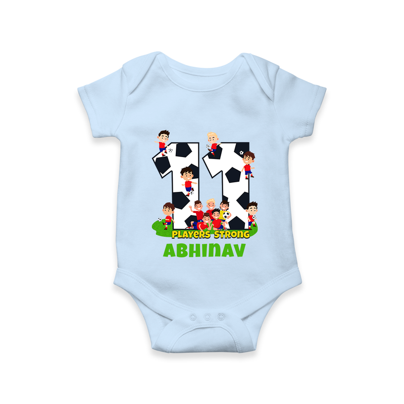 Newborn Romper/Onesie for 11 Month | Customizable Bodysuit | Ideal for Celebrations - BABY BLUE - New Born (Chest 14")