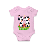 Newborn Romper/Onesie for 11 Month | Customizable Bodysuit | Ideal for Celebrations - BABY PINK - New Born (Chest 14")