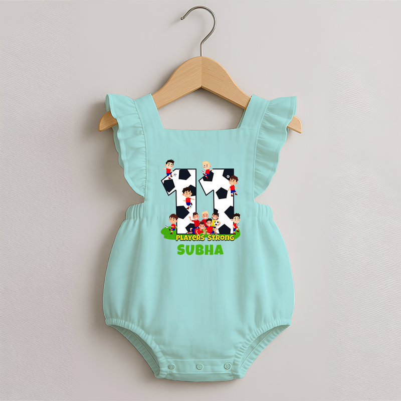 Newborn Romper Frock for 11 Month | Customizable Romper Frock | Ideal for Celebrations - MINT GREEN - 0 - 3 Months Old (Chest 19")