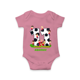 Celebrate The 11th Month With Our Football Theme - Customized Romper For Babies With Name - ONION - 0 - 3 Months Old (Chest 16")