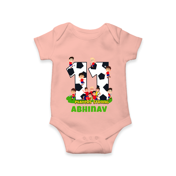 Newborn Romper/Onesie for 11 Month | Customizable Bodysuit | Ideal for Celebrations - PEACH - New Born (Chest 14")