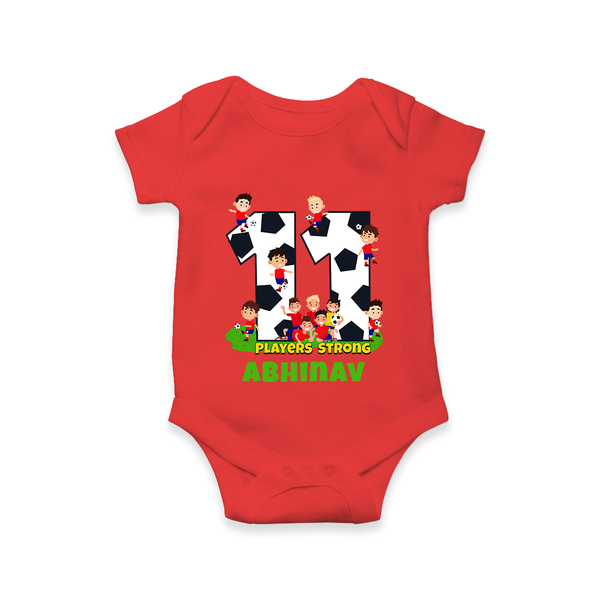 Newborn Romper/Onesie for 11 Month | Customizable Bodysuit | Ideal for Celebrations - RED - New Born (Chest 14")