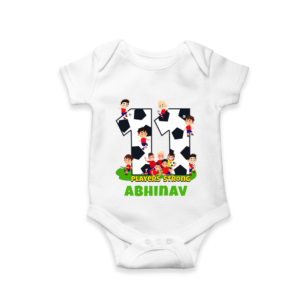 Newborn Romper/Onesie for 11 Month | Customizable Bodysuit | Ideal for Celebrations - WHITE - New Born (Chest 14")