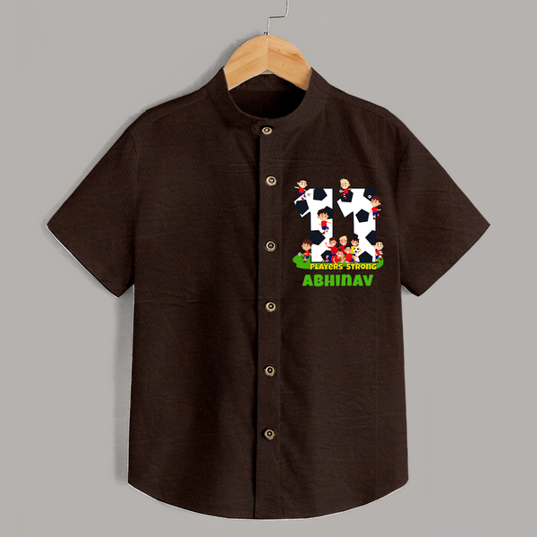 Newborn Shirt for 11 Month | Customizable Shirt | Ideal for Celebrations - CHOCOLATE BROWN - 0 - 6 Months Old (Chest 23")