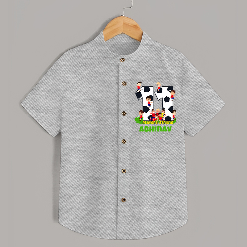 Newborn Shirt for 11 Month | Customizable Shirt | Ideal for Celebrations - GREY - 0 - 6 Months Old (Chest 23")