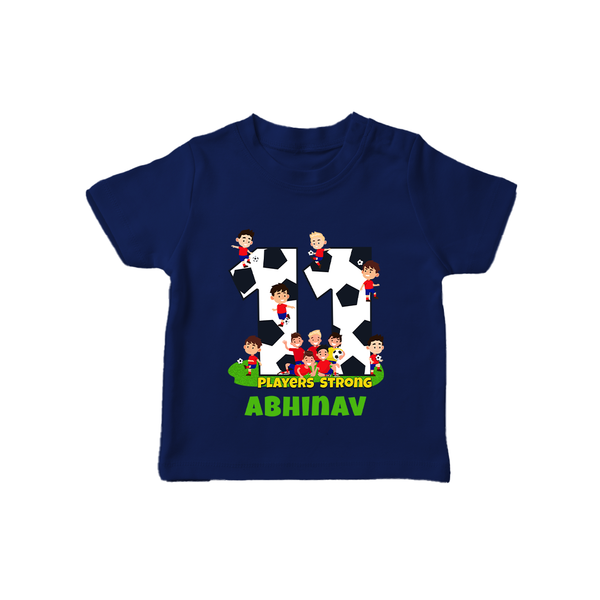 Newborn T-Shirt for 11 Month | Customizable T-Shirt | Ideal for Celebrations - NAVY BLUE - 0-5 Months Old (Chest 17")