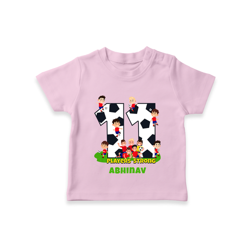 Celebrate The 11th Birthday With Football Theme - Personalized Birthday T-Shirts With Customized Name