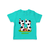 Celebrate The 11th Birthday With Football Theme - Personalized Birthday T-Shirts With Customized Name - TEAL - 0-5 Months Old (Chest 17")