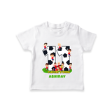 Celebrate The 11th Birthday With Football Theme - Personalized Birthday T-Shirts With Customized Name - WHITE - 0-5 Months Old (Chest 17")