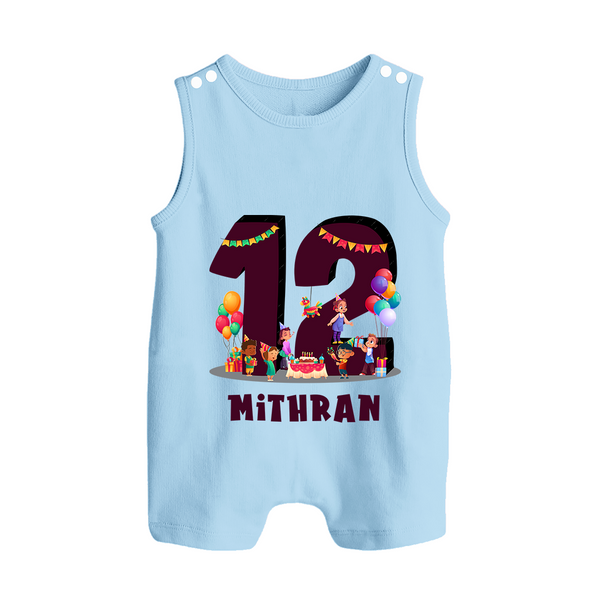 Newborn Romper Suit/ Sleeveless Romper for 1 Year | Customizable Romper Suit/ Sleeveless Romper | Ideal for Celebrations - BABY BLUE - 0 - 5 Months Old (Chest 18")