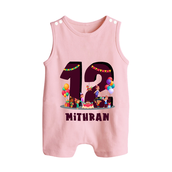 Newborn Romper Suit/ Sleeveless Romper for 1 Year | Customizable Romper Suit/ Sleeveless Romper | Ideal for Celebrations - BABY PINK - 0 - 5 Months Old (Chest 18")