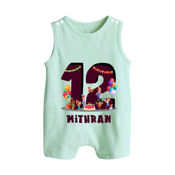 Newborn Romper Suit/ Sleeveless Romper for 1 Year | Customizable Romper Suit/ Sleeveless Romper | Ideal for Celebrations - MINT GREEN - 0 - 5 Months Old (Chest 18")