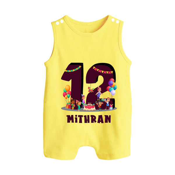 Newborn Romper Suit/ Sleeveless Romper for 1 Year | Customizable Romper Suit/ Sleeveless Romper | Ideal for Celebrations - PASTEL YELLOW - 0 - 5 Months Old (Chest 18")