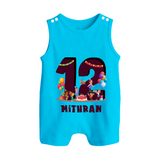 Newborn Romper Suit/ Sleeveless Romper for 1 Year | Customizable Romper Suit/ Sleeveless Romper | Ideal for Celebrations - SKY BLUE - 0 - 5 Months Old (Chest 18")