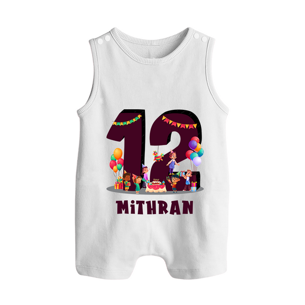 Newborn Romper Suit/ Sleeveless Romper for 1 Year | Customizable Romper Suit/ Sleeveless Romper | Ideal for Celebrations - WHITE - 0 - 5 Months Old (Chest 18")