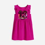 Celebrate The 12th Birthday "12" with Personalized Frock - HOT PINK - 0 - 6 Months Old (Chest 18")