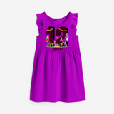 Celebrate The 12th Birthday "12" with Personalized Frock - PURPLE - 0 - 6 Months Old (Chest 18")