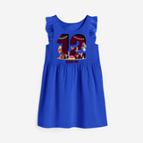 Celebrate The 12th Birthday "12" with Personalized Frock - ROYAL BLUE - 0 - 6 Months Old (Chest 18")