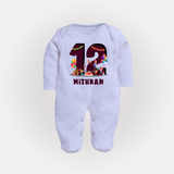 Newborn Full Sleeve Bodysuit/ Sleep Suit/ Jumpsuit for 1 Year | Customizable Full Sleeve Bodysuit/ Sleep Suit/ Jumpsuit | Ideal for Celebrations - BABY BLUE - New Born (Chest 7.5")