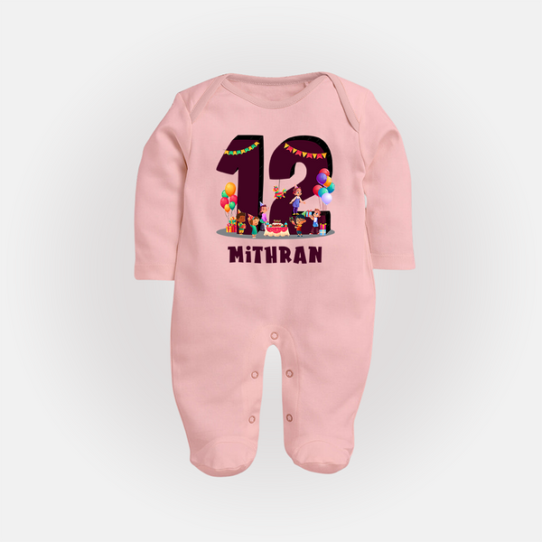 Newborn Full Sleeve Bodysuit/ Sleep Suit/ Jumpsuit for 1 Year | Customizable Full Sleeve Bodysuit/ Sleep Suit/ Jumpsuit | Ideal for Celebrations - BABY PINK - New Born (Chest 7.5")