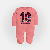 Newborn Full Sleeve Bodysuit/ Sleep Suit/ Jumpsuit for 1 Year | Customizable Full Sleeve Bodysuit/ Sleep Suit/ Jumpsuit | Ideal for Celebrations - PEACH - New Born (Chest 7.5")