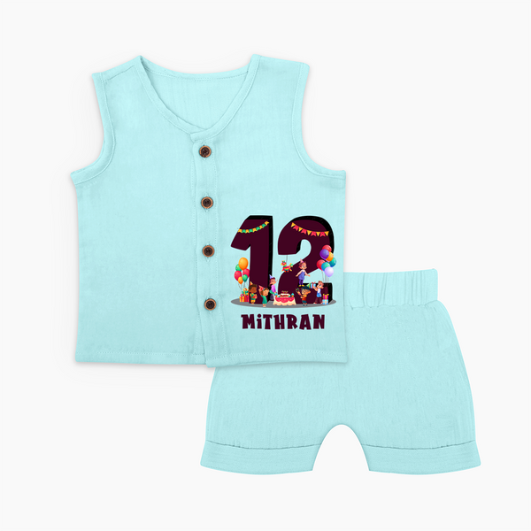 Newborn Jabla Set for 1 Year | Customizable Jabla Set | Ideal for Celebrations - BABY BLUE - 0 - 3 Months Old (Chest 9.8")
