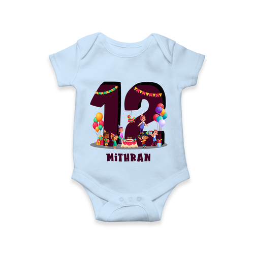 Celebrate The 12th Month With Our kids Theme - Customized Romper For Babies With Name