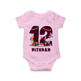 Newborn Romper/Onesie for 1 Year | Customizable Bodysuit | Ideal for Celebrations - BABY PINK - New Born (Chest 14")