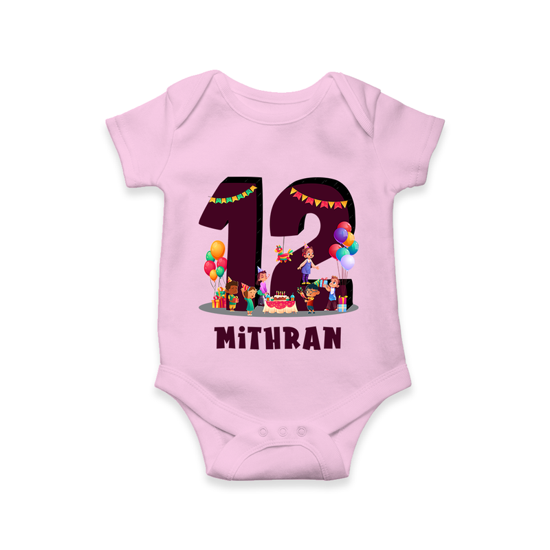 Newborn Romper/Onesie for 1 Year | Customizable Bodysuit | Ideal for Celebrations - BABY PINK - New Born (Chest 14")