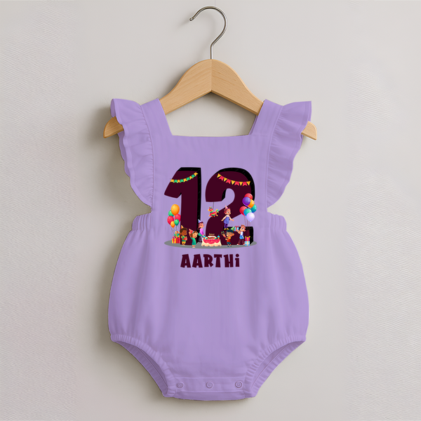 Newborn Romper Frock for 1 Year | Customizable Romper Frock | Ideal for Celebrations - LILAC - 0 - 3 Months Old (Chest 19")