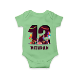 Newborn Romper/Onesie for 1 Year | Customizable Bodysuit | Ideal for Celebrations - GREEN - New Born (Chest 14")