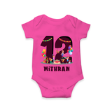 Newborn Romper/Onesie for 1 Year | Customizable Bodysuit | Ideal for Celebrations - HOT PINK - New Born (Chest 14")
