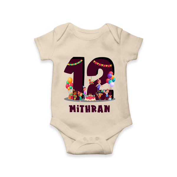Newborn Romper/Onesie for 1 Year | Customizable Bodysuit | Ideal for Celebrations - IVORY - New Born (Chest 14")