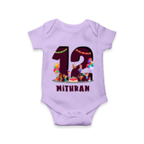 Newborn Romper/Onesie for 1 Year | Customizable Bodysuit | Ideal for Celebrations - LILAC - New Born (Chest 14")
