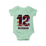 Newborn Romper/Onesie for 1 Year | Customizable Bodysuit | Ideal for Celebrations - MINT GREEN - New Born (Chest 14")