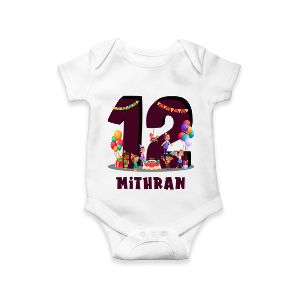 Newborn Romper/Onesie for 1 Year | Customizable Bodysuit | Ideal for Celebrations - WHITE - New Born (Chest 14")