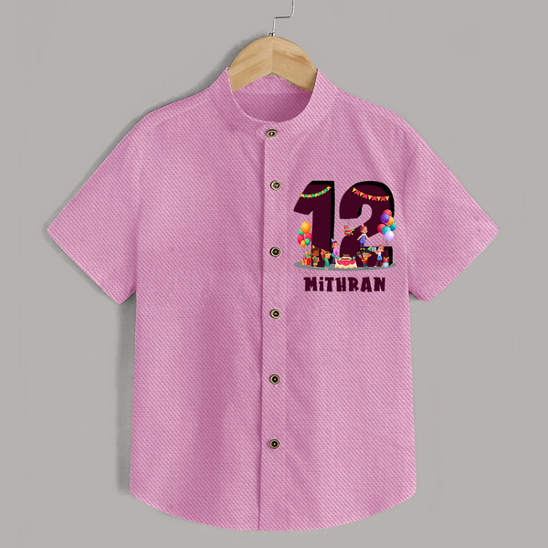 Newborn Shirt for 1 Year | Customizable Shirt | Ideal for Celebrations - BABY PINK - 0 - 6 Months Old (Chest 23")