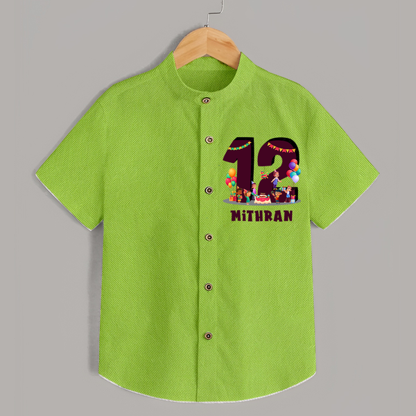 Newborn Shirt for 1 Year | Customizable Shirt | Ideal for Celebrations - LIME GREEN - 0 - 6 Months Old (Chest 23")