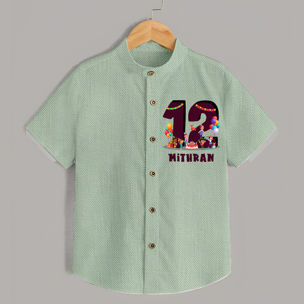 Newborn Shirt for 1 Year | Customizable Shirt | Ideal for Celebrations - MINT GREEN - 0 - 6 Months Old (Chest 23")