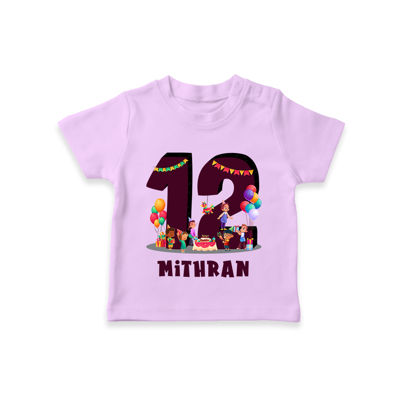 Newborn T-Shirt for 1 Year | Customizable T-Shirt | Ideal for Celebrations - LILAC - 0-5 Months Old (Chest 17")