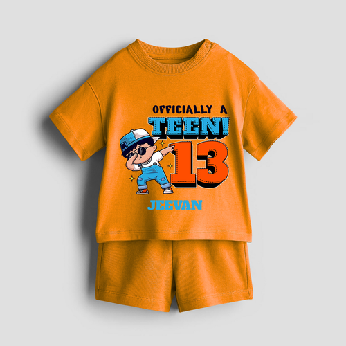 Celebrate The 13th Birthday With Officially A Teen For Boys! - Personalized Birthday Co-ord With Customized Name