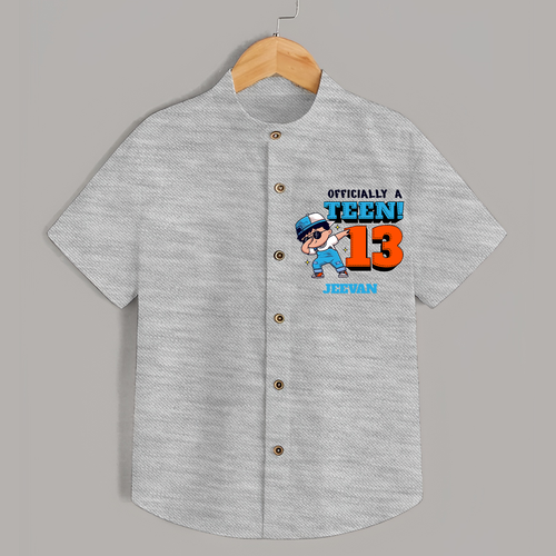 Celebrate The 13th Birthday With Officially A Teen! - Personalized Birthday Shirts With Customized Name