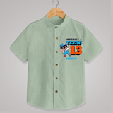 Celebrate The 13th Birthday With Officially A Teen! - Personalized Birthday Shirts With Customized Name - MINT GREEN - 0 - 6 Months Old (Chest 23")