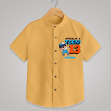 Celebrate The 13th Birthday With Officially A Teen! - Personalized Birthday Shirts With Customized Name - PASTEL YELLOW - 0 - 6 Months Old (Chest 23")