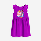 Celebrate The Thirteenth Birthday with "Officially a Teen 13" Personalized Frock - PURPLE - 0 - 6 Months Old (Chest 18")