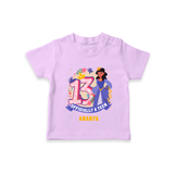 Celebrate The 13th Birthday With Officially A Teen For Girls! - Personalized Birthday T-Shirts With Customized Name - LILAC - 0-5 Months Old (Chest 17")