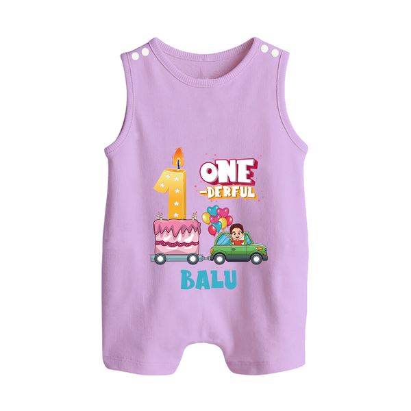 Personalized Baby Romper Suit/ Sleeveless Romper for 1st Month | Milestone Romper Suit/ Sleeveless Romper Outfit | Newborn Friendly - LILAC - 0 - 5 Months Old (Chest 18")