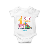 Celebrate Your Babies 1st Month With "ONE-DERFUL" - Customized Romper For Babies With Name - WHITE - 0 - 3 Months Old (Chest 16")