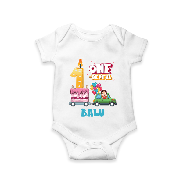 Personalized Baby Romper for 1st Month | Milestone Onesie Outfit | Newborn Friendly - WHITE - New Born (Chest 14")