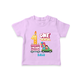 Celebrate Your Kids 1st Year Birthday With "ONE-DERFUL" - Personalized Birthday T-Shirts with Customized Name For Boys - LILAC - 0-5 Months Old (Chest 17")